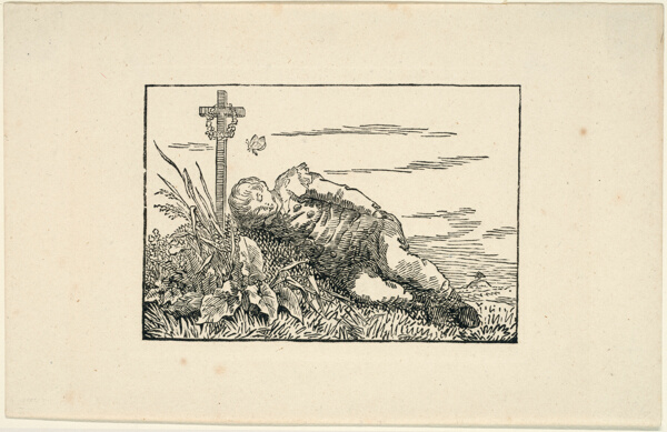 Young Man Lying on a Grave