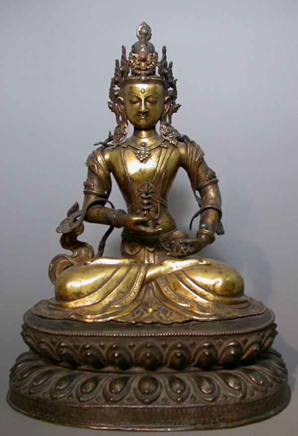 Buddhist Deity Vajrasattva with Bell (Ghanta) and Thunderbolt (Vajra)