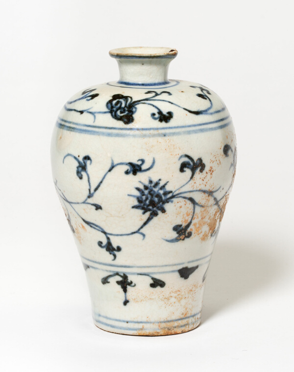 Vase with Stylized Flowers and Vines
