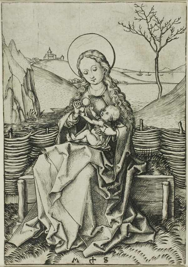 The Madonna and Child on a Grassy Bench
