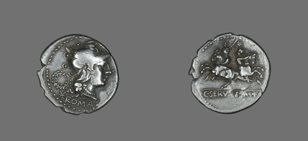 Denarius (Coin) Depicting the Goddess Roma