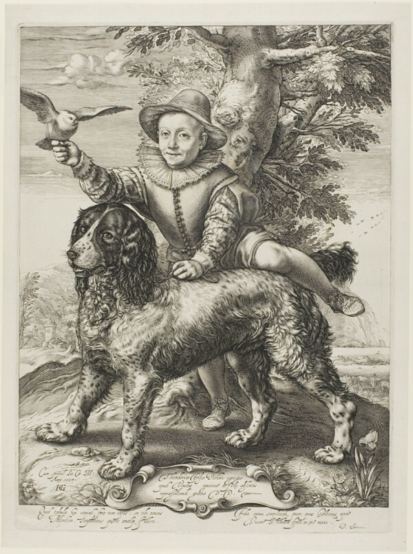 Vries, Frederik de (died 1613) son of the painter Dirck de Vries, pupil of Goltzius, with Goltzius's dog