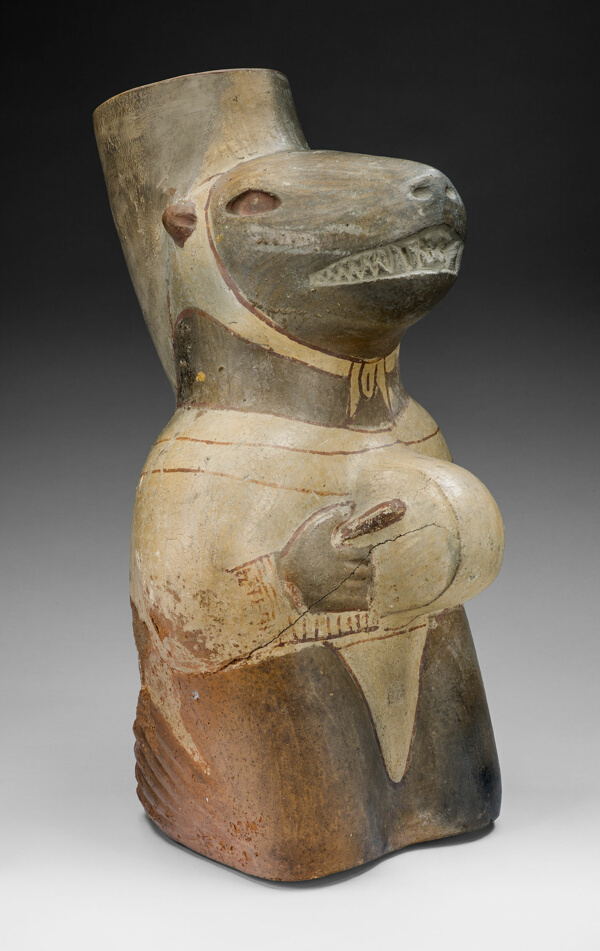 Vessel in the Form of a Seal Impersonator Playing a Drum