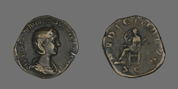 Sestertius (Coin) Portraying Empress Herennia Etruscilla