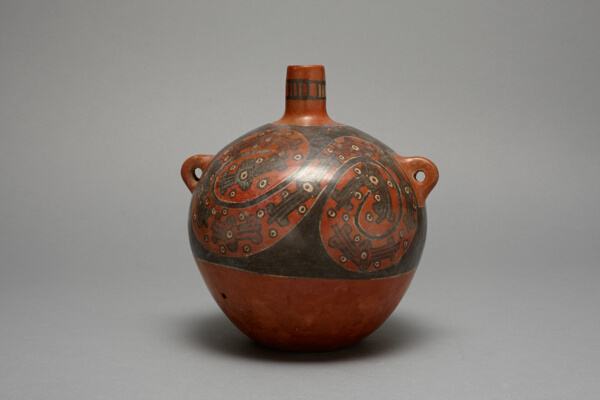 Globular Jar with Repeated Abstract Motifs in Sprial Design
