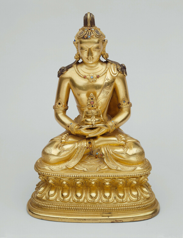 Buddha Amitayus Holding a Vase of Longevity (Kalasa)