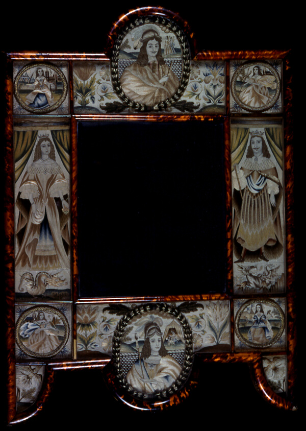 Mirror Showing King Charles II, Queen Catherine of Braganza, and Scenes from the Old Testament