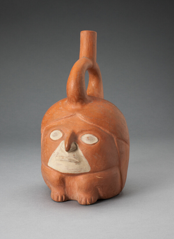 Abstract Portrait Vessel of a Ruler with Head reasing on Legs