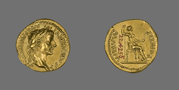Aureus (Coin) Portraying Emperor Tiberius