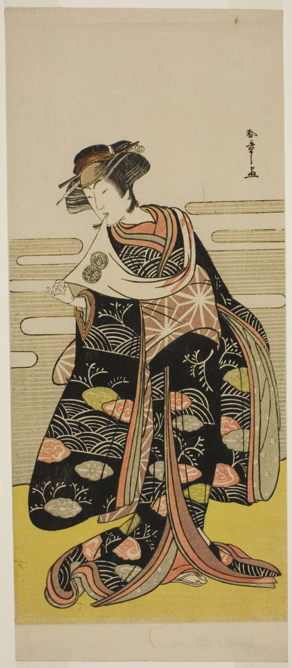The Actor Segawa Kikunojo III as Onami Disguised as the Dragon Princess in the Play Saki Masuya Ume no Kachidoki, Performed at the Ichimura Theater in the Eleventh Month, 1778