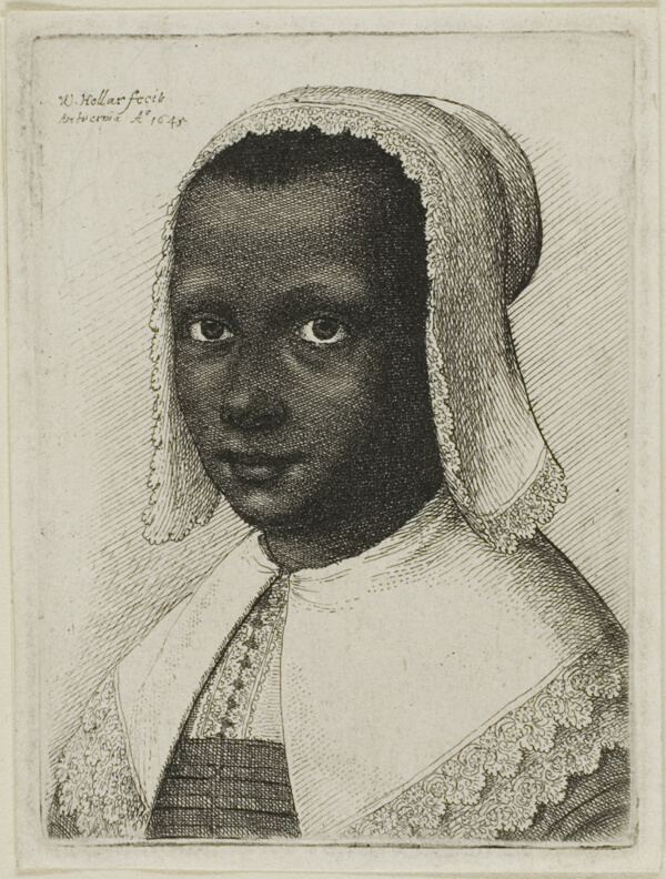 Head of a Black Woman with a Lace Kerchief Hat