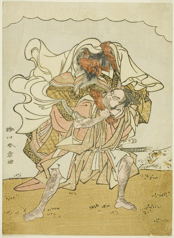 The Warrior Ômori Hikoshichi Carrying a Demon on His Back