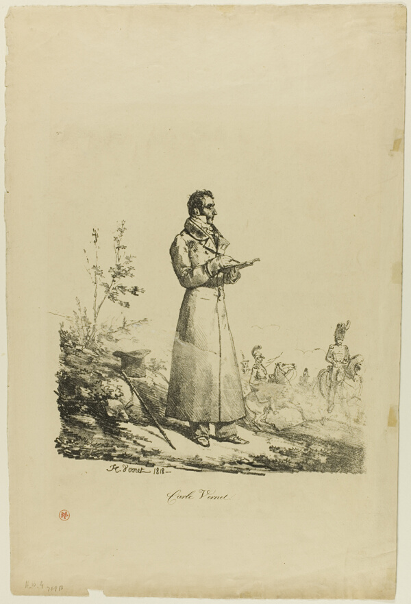 Portrait of Carle Vernet, Standing and Drawing