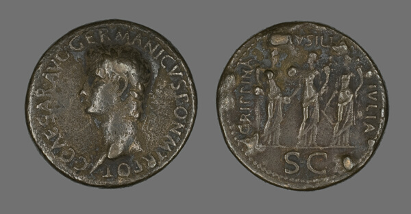 Sestertius (Coin) Portraying Emperor Gaius (Caligula)
