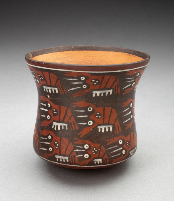 Cup Depicting Rows of Lobsters or Crayfish