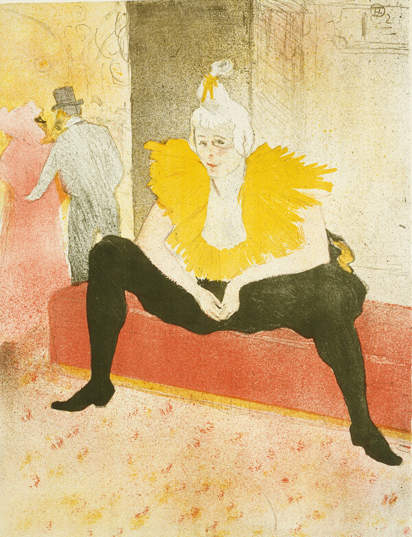 Seated Female Clown (Mademoiselle Cha-U-Kao), plate one from Elles