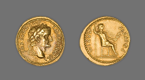 Aureus (Coin) Portraying Emperor Tiberius