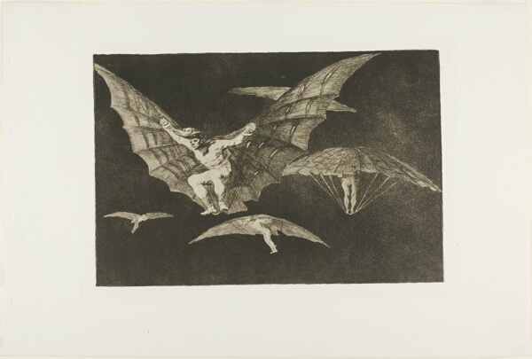 A Way of Flying, from Disparates, published as plate 13 in Los Proverbios (Proverbs)