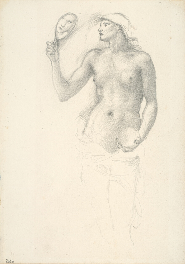 Semi-Nude Female Figure with Mirror in Right Hand