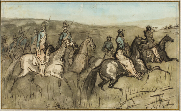 Cavalry Exercise in a Meadow