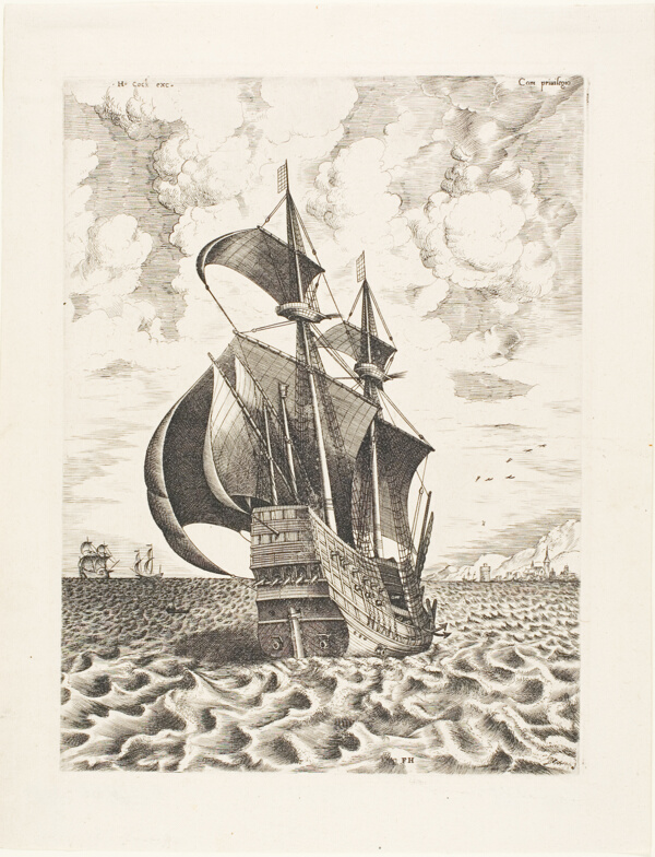 Armed Four-Master Sailing Towards a Port, from The Sailing Vessels