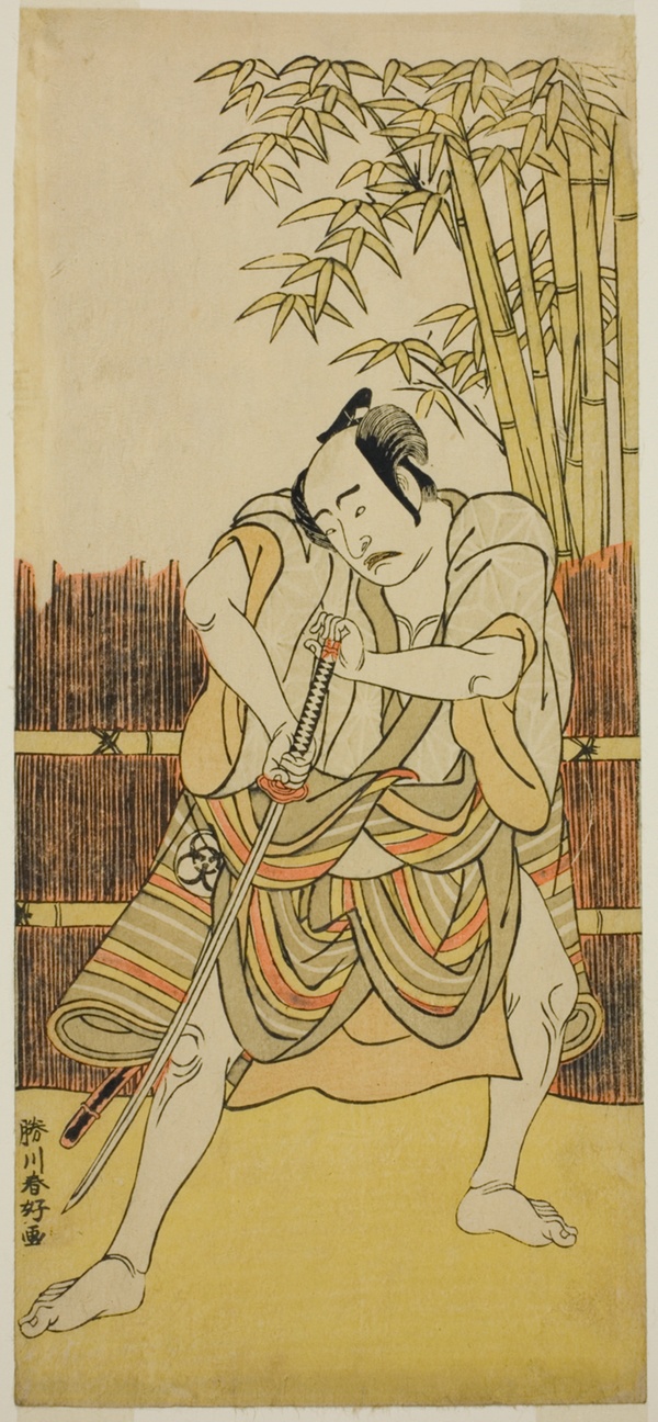 The Actor Bando Mitsugoro I as Ogata no Saburo Disguised as Yoroya Takiemon in the Play Mure Takamatsu Yuki no Shirahata, Performed at the Ichimura Theater in the Eleventh Month, 1780