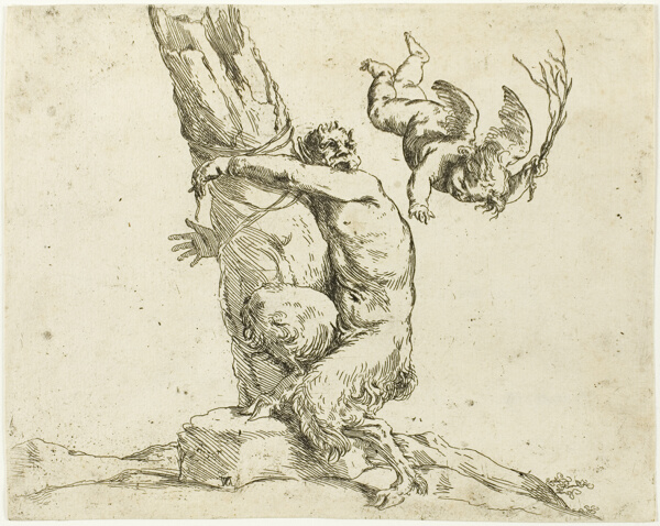 Cupid Punishing a Satyr
