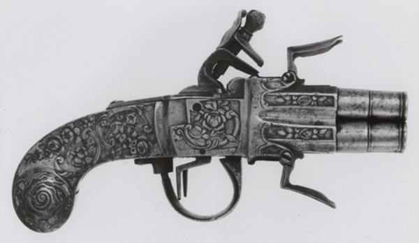 Four-Barrel Flintlock Pocket Pistol