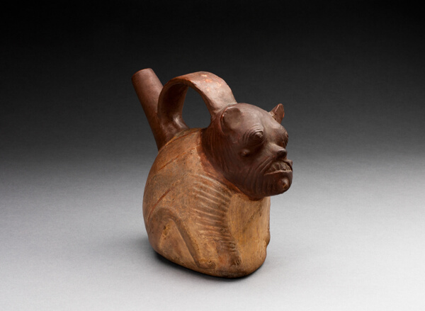 Single Spout Bottle in the form of a Animal with Lined Skin