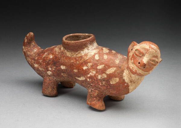 Vessel in the Form of an Animal with Four Legs and Long Tail