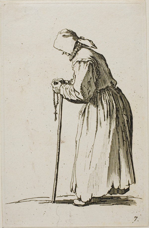 Woman Beggar with a Rosary, plate seven from The Beggars