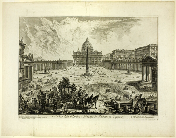 View of St. Peter's Basilica and Piazza in the Vatican, from Views of Rome