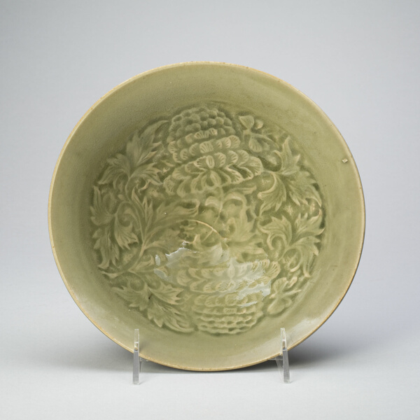 Conical Bowl with Peony Scroll