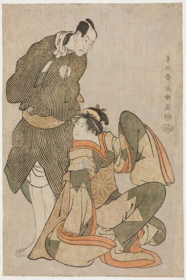 The actors Iwai Hanshiro IV (R) as Ohan of the Shinanoya and Bando Hikosaburo III (L) as Obiya Choemon