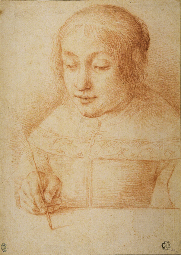 Young Woman Writing or Drawing