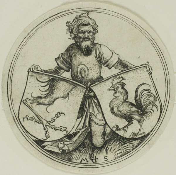 Shield with a Griffin's Foot and Shield with a Cock Held by a Moor