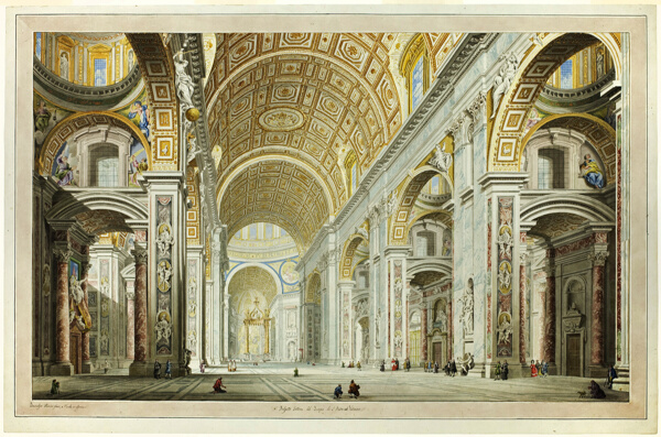 Interior View of the Church of St. Peter's in the Vatican