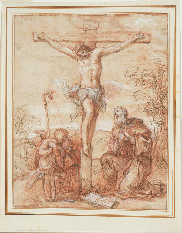 Saint Augustine and Two Angels Adoring the Crucifix