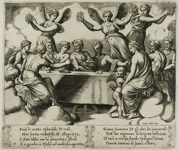 The Gods Celebrating the Wedding of Psyche and Cupid