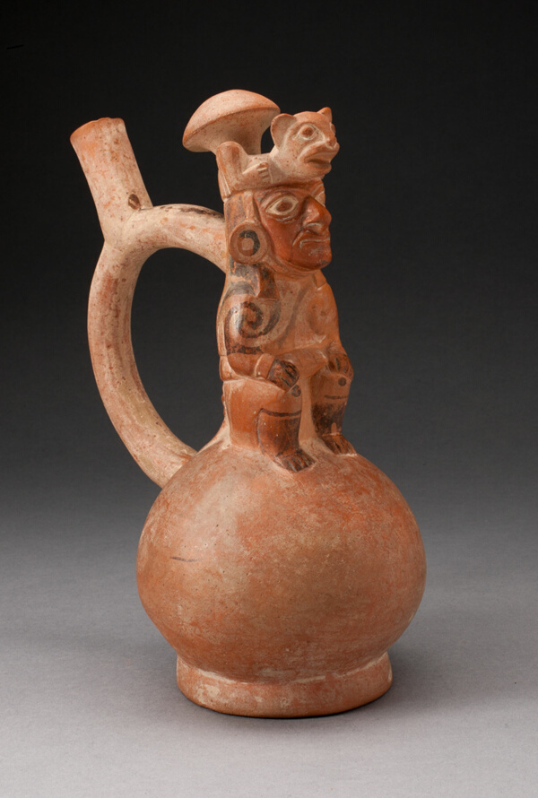 Handle Spout Vessel in the Form of a Seated Royal Figure
