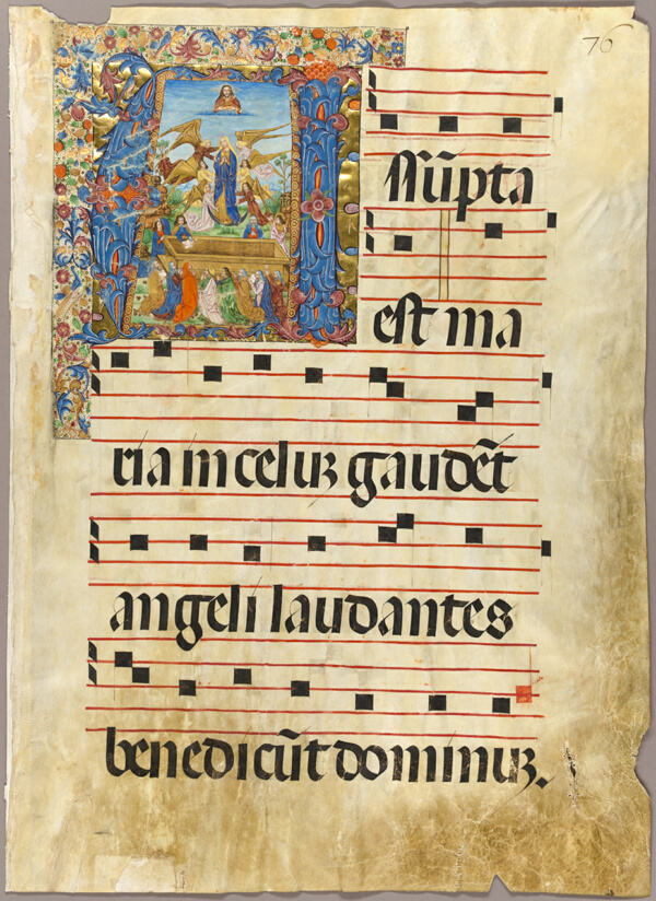 The Assumption of the Virgin in a Historiated Initial from a Gradual