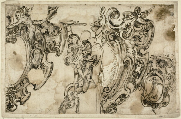 Sketches of Decorative Motifs (recto); Sketch of Decorative Motif (verso)