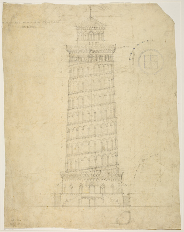 World's Columbian Exposition Elevated Electric Railroad Tower, Chicago, Illinois, Elevation
