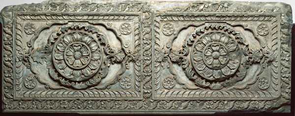 Architectural relief panel with floral design