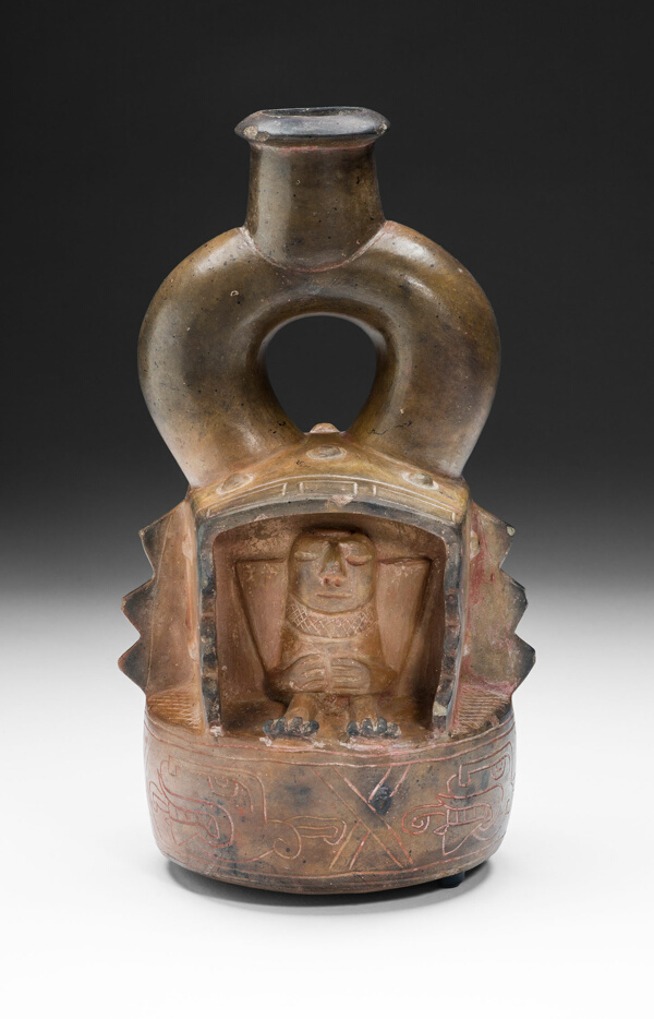 Vessel with Figure Seated Inside a Structure