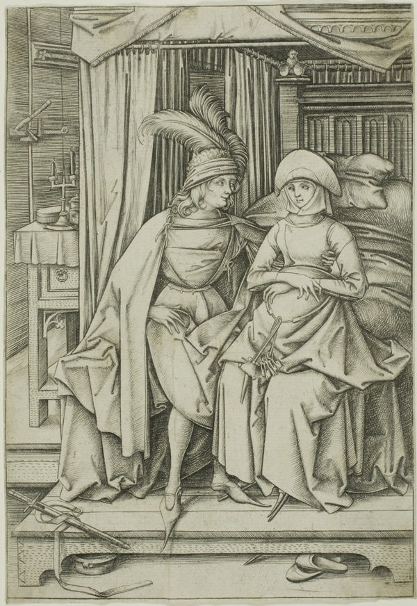 A Man and Woman Seated on a Bed