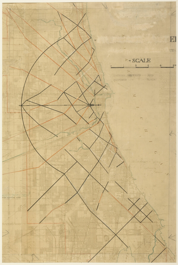 Plate 91 from The Plan of Chicago, Chicago, Proposed Diagonal Arteries