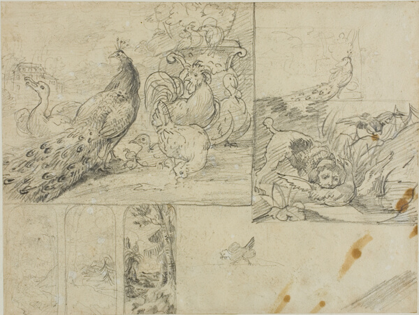 Sketches of Decorative Landscape and Animal Compositions