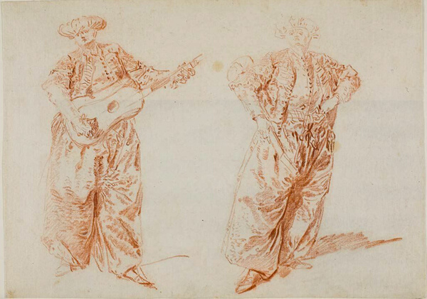 Two Studies of a Guitar Player in Turkish Costume