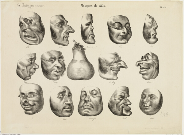 Masks of 1831, plate 143 from La Caricature